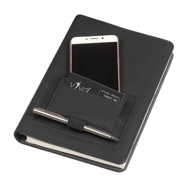 Viva Xenon 220 Pages Ruled Techno Notebook with Foldable Mobile Dock/Stand and Space for Charger Cord & USB