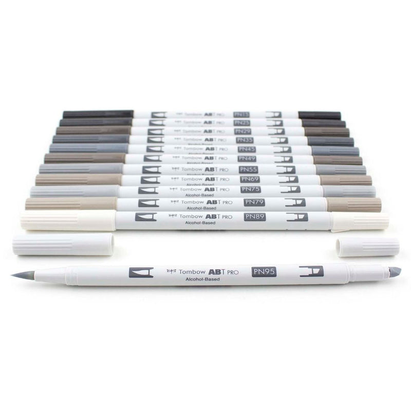 Tombow Dual Brush Pens Gray Pack Of 12  - ABTP12CGR