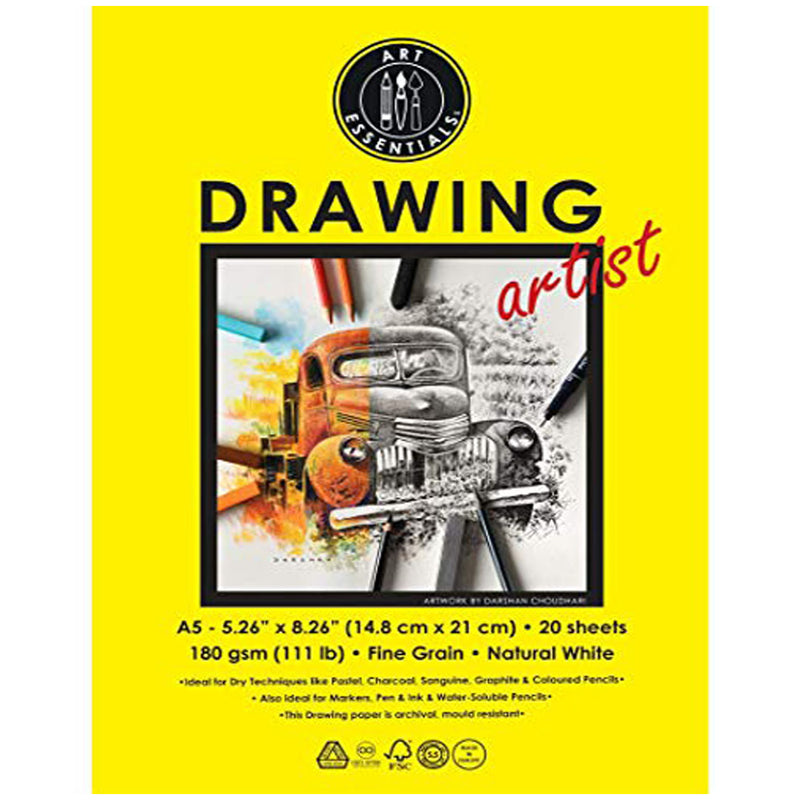 ART ESSENTIALS DRAWING PAPER 180G 20SHEETS - A5