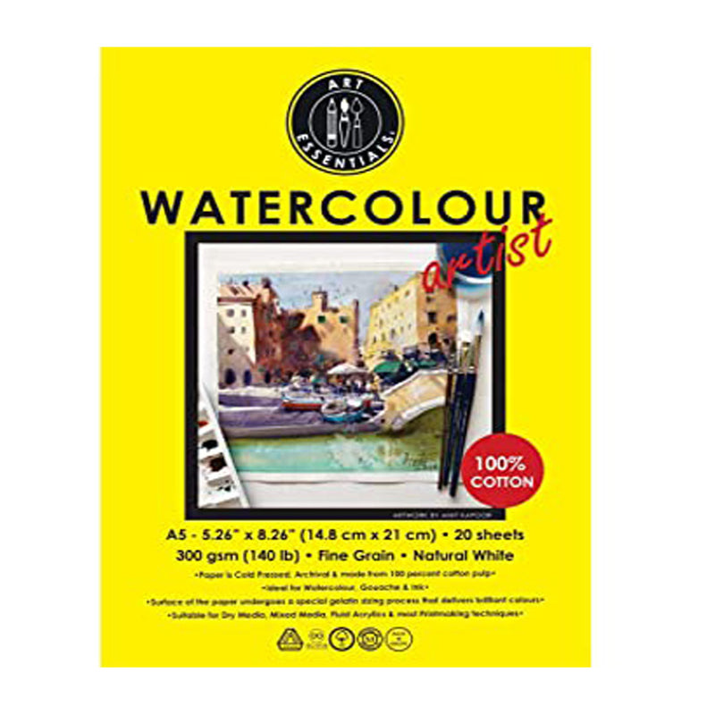 Art Essentials Artist W/C Paper 300G 20Sheets - A5