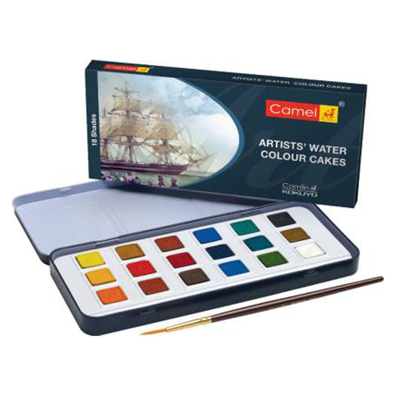 Camlin 1 Box Artists Water Colour Cakes, 18 Shades