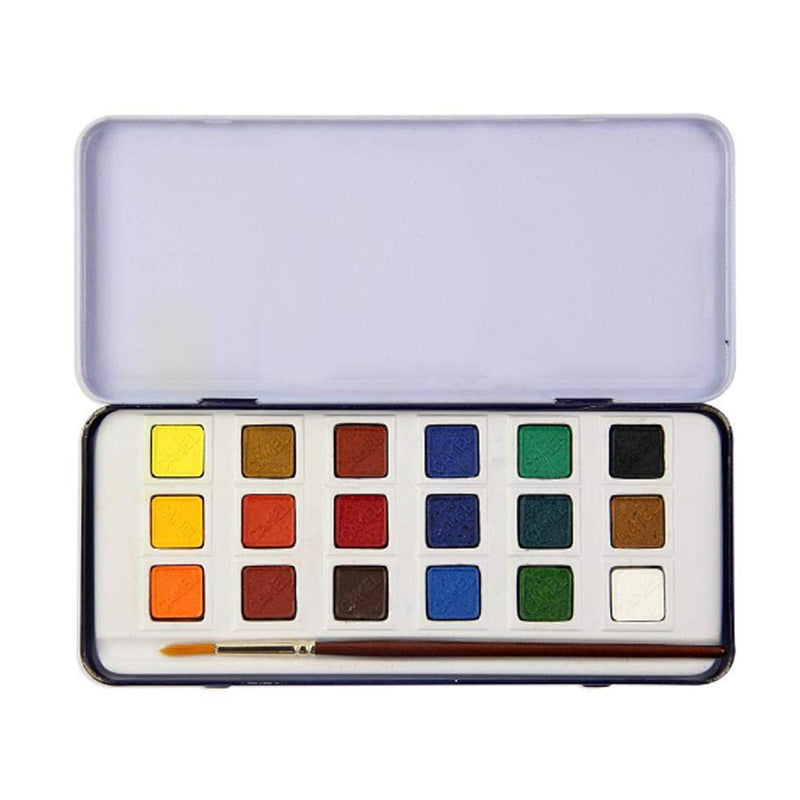 Camlin 1 Box Artists Water Colour Cakes, 18 Shades