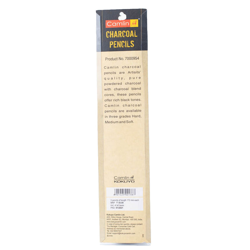 Camlin Kokuyo Medium/Soft/Hard Charcoal Pencils