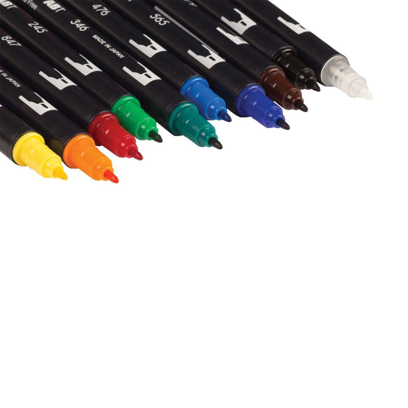 Tombow Dual Brush Pens Primary Set Of 9 Colors - ABT10CPR