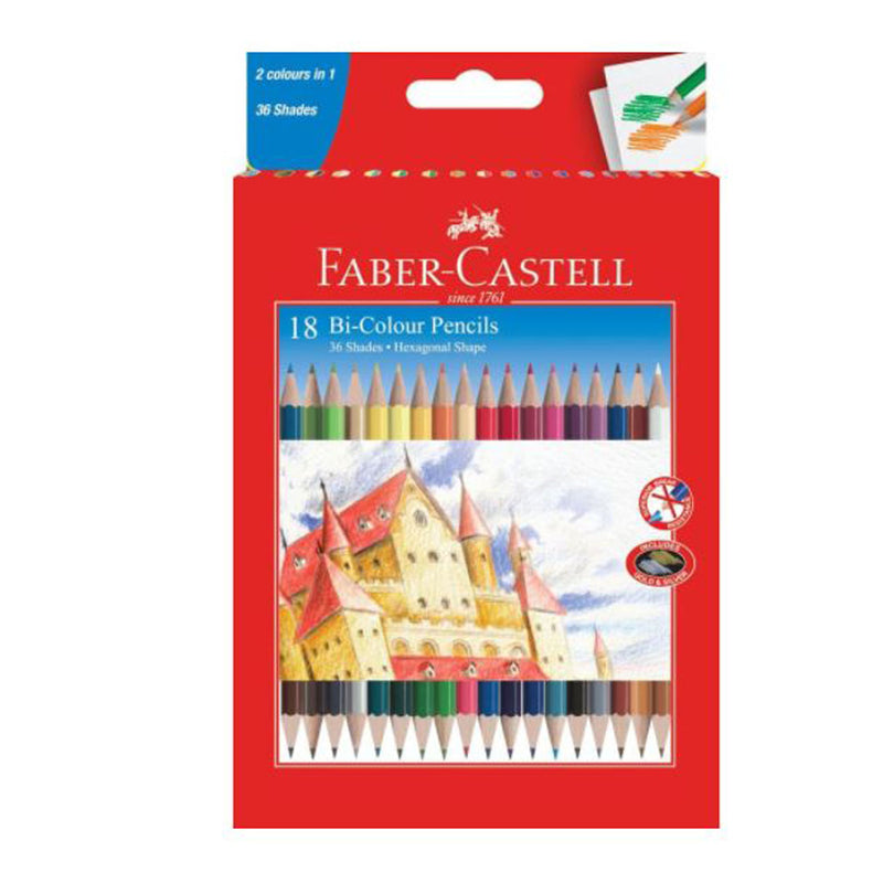 Faber-Castell Bi-Colour Pencil Pack of 18 (Assorted)