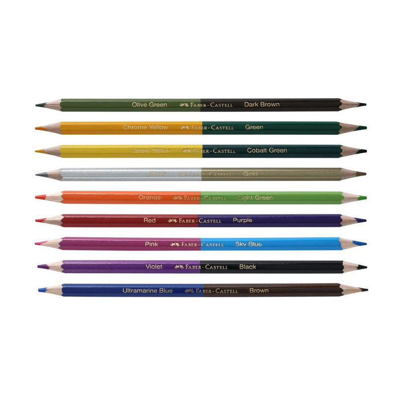 Faber Castell Bi Colour Pencils - Set of 9