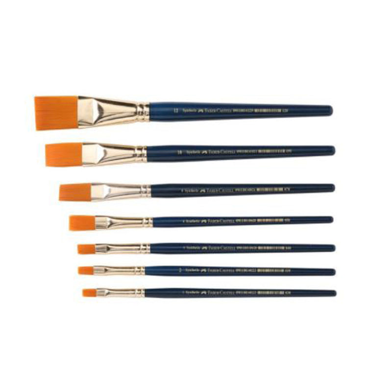 Faber-Castell Paint Brush Set - Flat, Pack of 7 (Navy Blue)