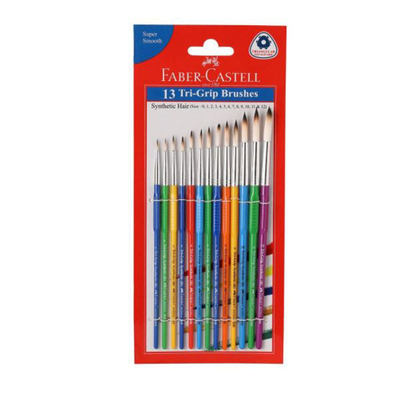 Faber-Castell Tri-Grip Brush - Round, Pack of 13 (Assorted)