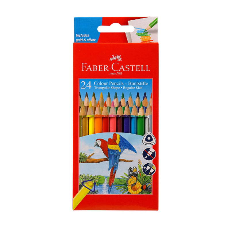 Faber-Castell Triangular Colour Pencils - Pack of 24 (Assorted)