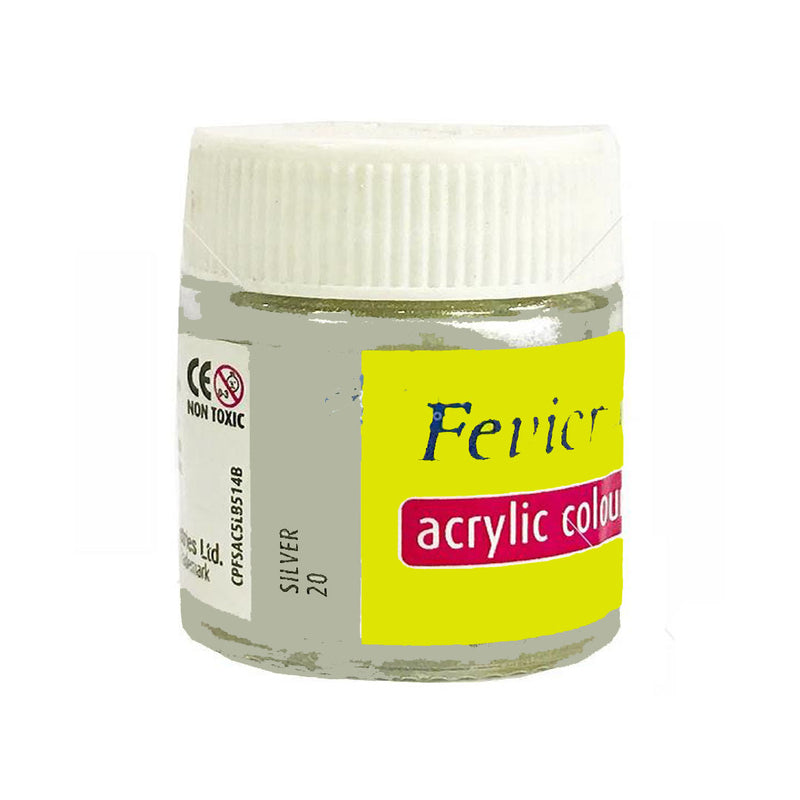 Pidilite Fevicryl Acrylic Colours Powder - Silver 5 Gram