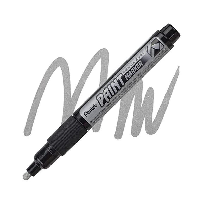 Pentel Paint Markers, Medium Bullet Point, Silver Ink