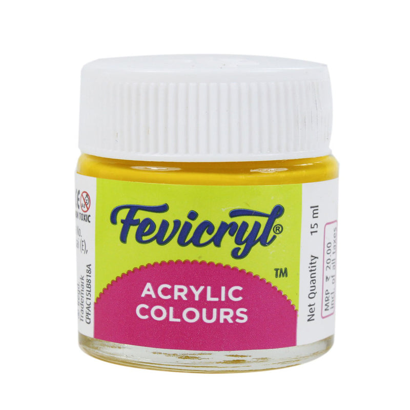 Pidilite Fevicryl Acrylic Textile Fabric Colors 15 Ml Chrome Yellow