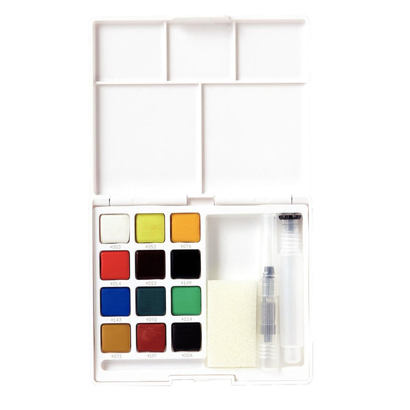 Sakura Koi Watercolor Box 12 Color Field Sketch Set, Assorted Fluorescent & Metallics