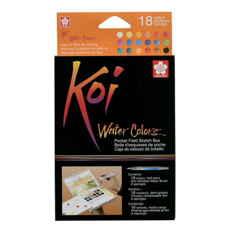 Sakura 18-Piece Koi Watercolour Field Sketch Set with Brush