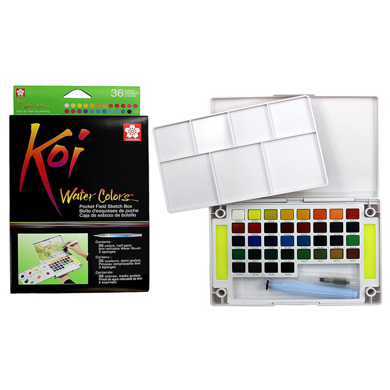 Sakura Koi Watercolor Field 36 Color Sketch Set Pocket Sketch Box
