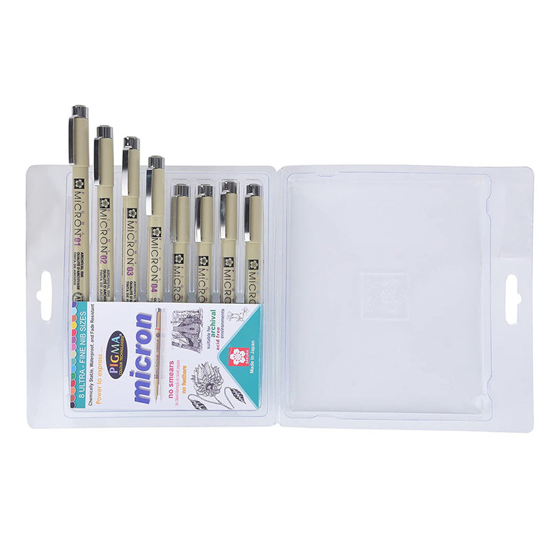 Sakura Pigma Micron Fine Line Pens - Set Of 8