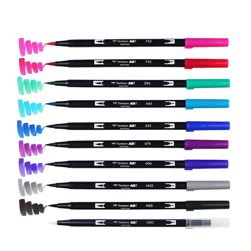 Tombow Dual Brush Pens Galaxy Set Of 9 Colors - ABT10CGA