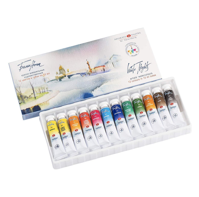 White Nights Watercolour Tube 10ML-12 Shades - 19411584